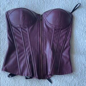 Purple Faux Leather Corset Top